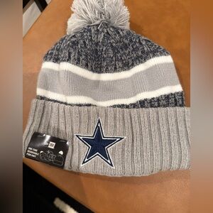 Gray and Blue Star Beanie